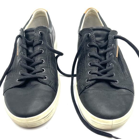 ECCO Soft 7 Light Perforated Black Leather Sneaker size 10.5 (44-EU) - Picture 6 of 13